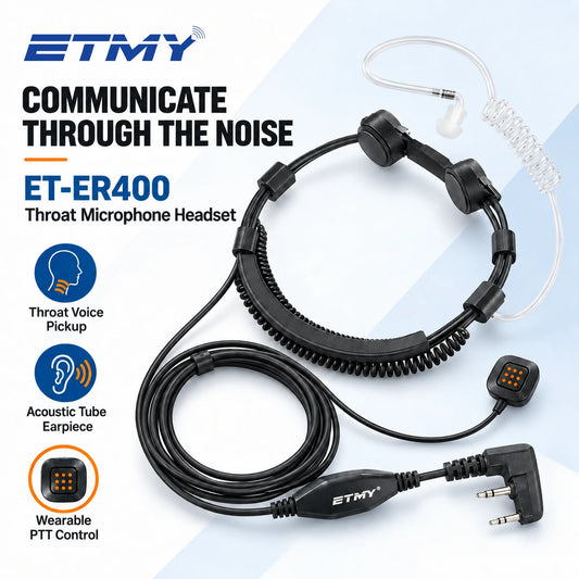 ETMY ET-ER400 Throat Control Air Duct Walkie Talkie Earpiece