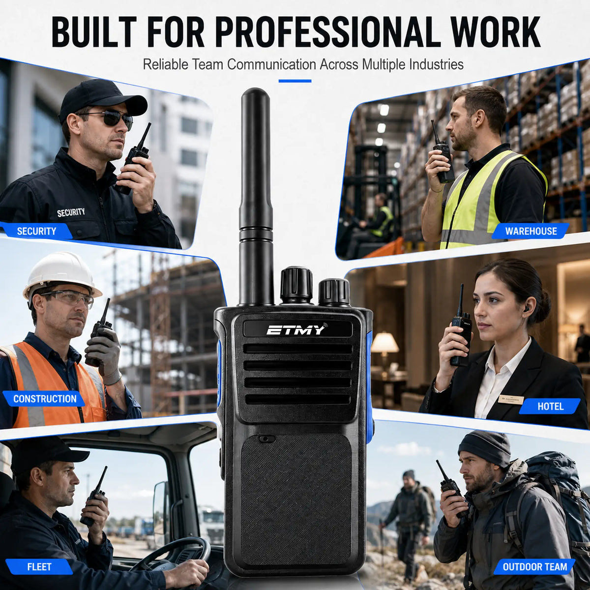 ETMY ET-D330 IP67 Waterproof Digital Walkie-Talkie — 10W AES256 DMR Two-Way Radio
