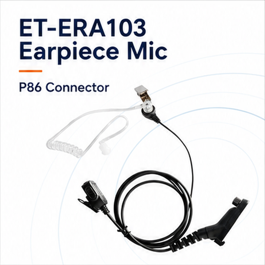 ETMY ET-ERA103 Two-Way Radio Earpiece Microphone | P86 Connector | Noise Cancelling | Motorola APX/XPR Compatible