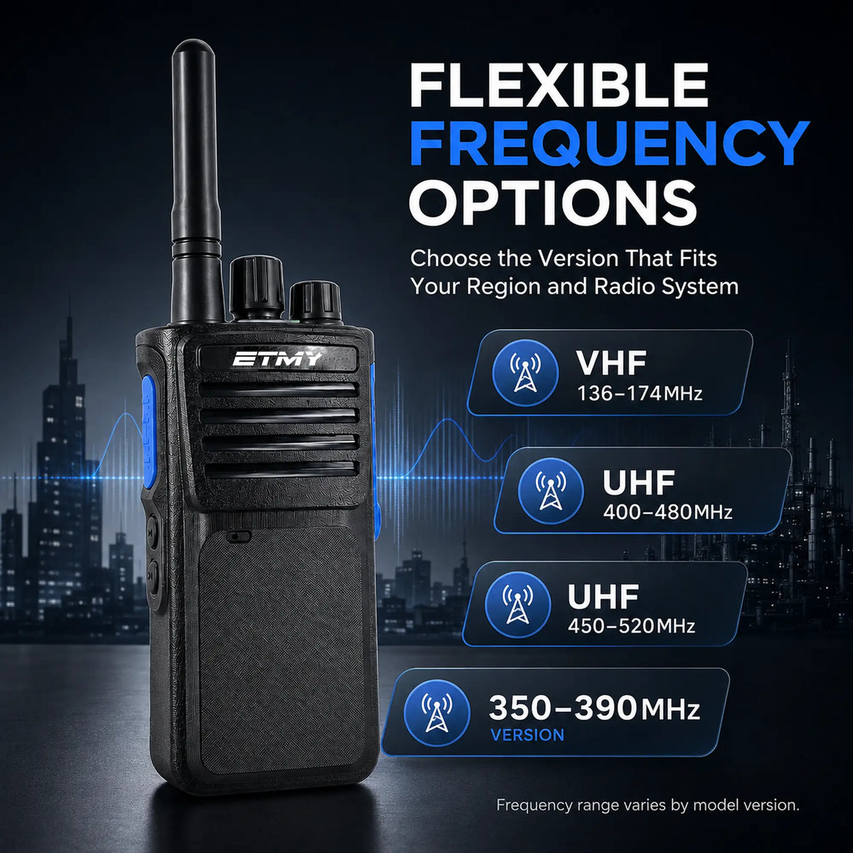 ETMY ET-D330 IP67 Waterproof Digital Walkie-Talkie — 10W AES256 DMR Two-Way Radio