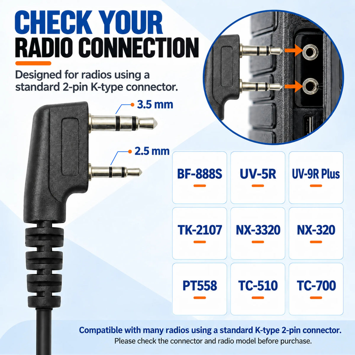 ETMY ET-ER400 Throat Control Air Duct Walkie Talkie Earpiece