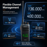ETMY ET-538 Professional Waterproof Walkie-Talkie VHF 136–174 MHz / UHF 300–400 MHz / 400–520 MHz