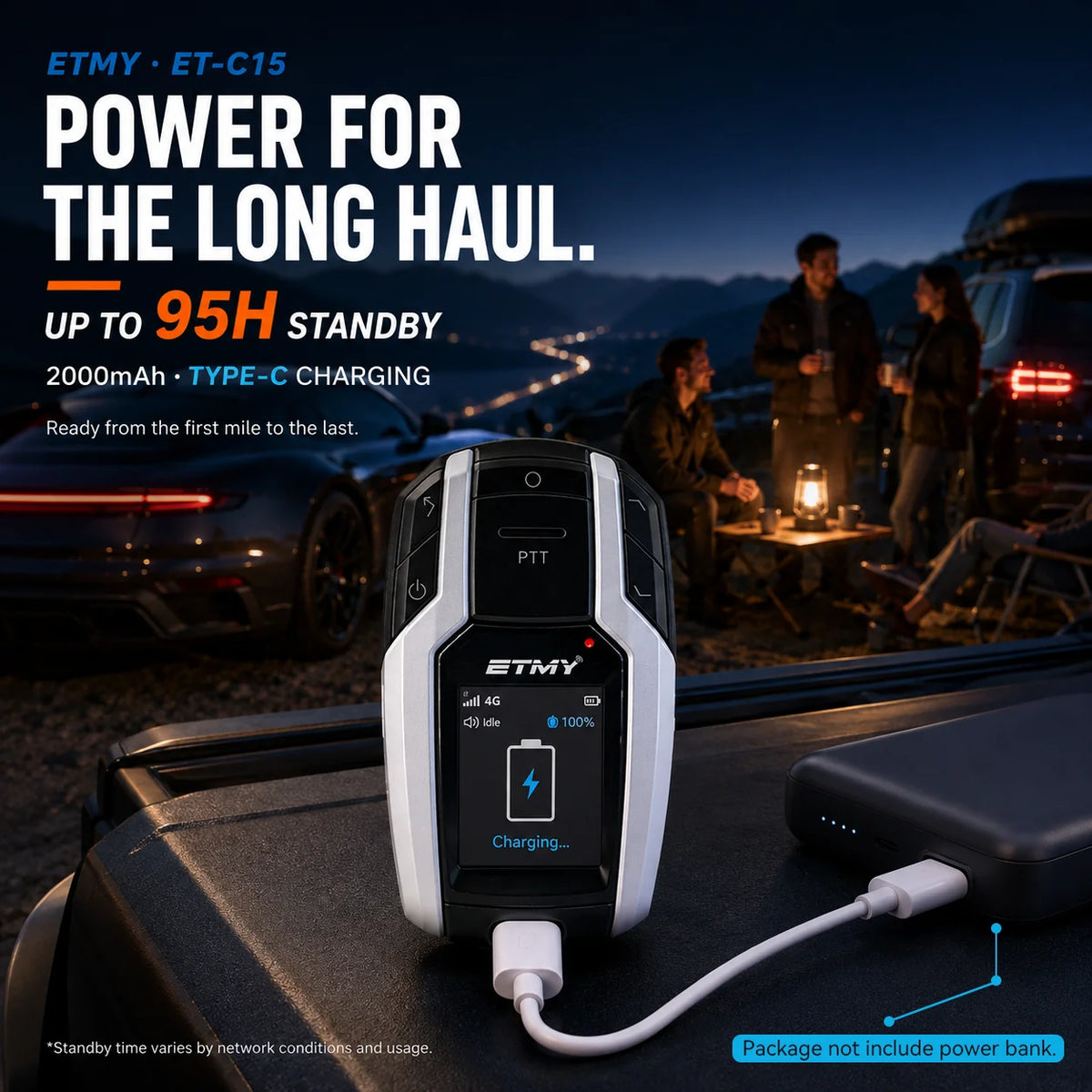 ETMY ET-C15 4G PoC Radio — Fashion Walkie Talkie for Car Meets & Mountain Runs